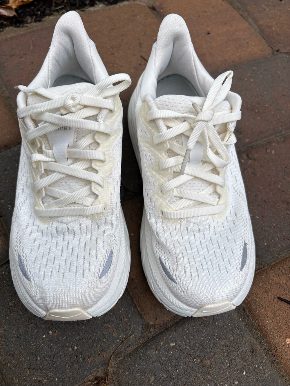 Hoka Clifton 8 size 6 Women's White and Cream Running Sneakers